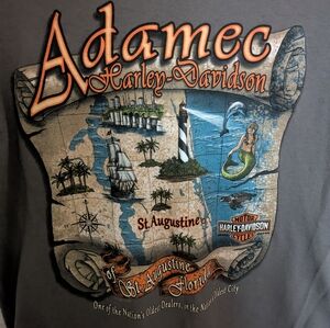 Adamec Florida St Augustine Harley Davidson Biker Shirt Never Worn Vintage